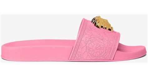 versace flip flops womens pink|white Versace pool slides.